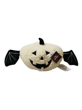 Fabric Jack-o’-Lantern with Bat Wings Halloween Decor